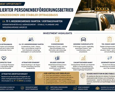 5 Konzessionen mit 5 Fahrzeugen: 75% planbarer Umsatz!